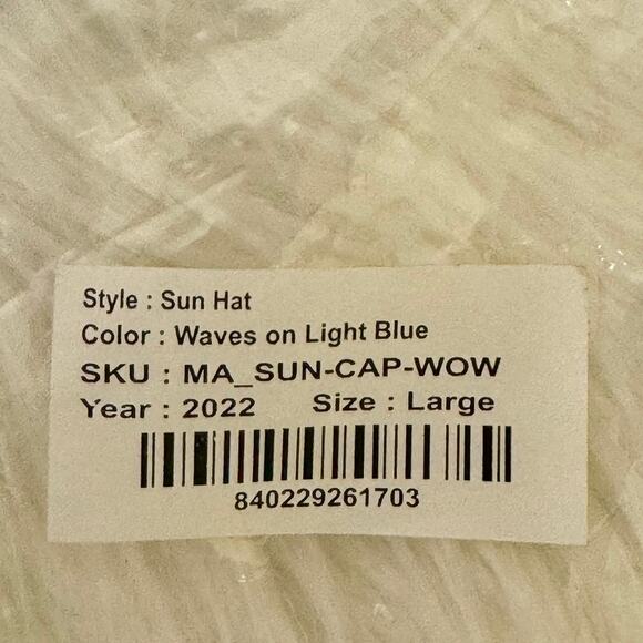 NWT Monica + Andy Toddler Size Large Sun Hat Ocean Waves on Blue - Picture 6 of 7